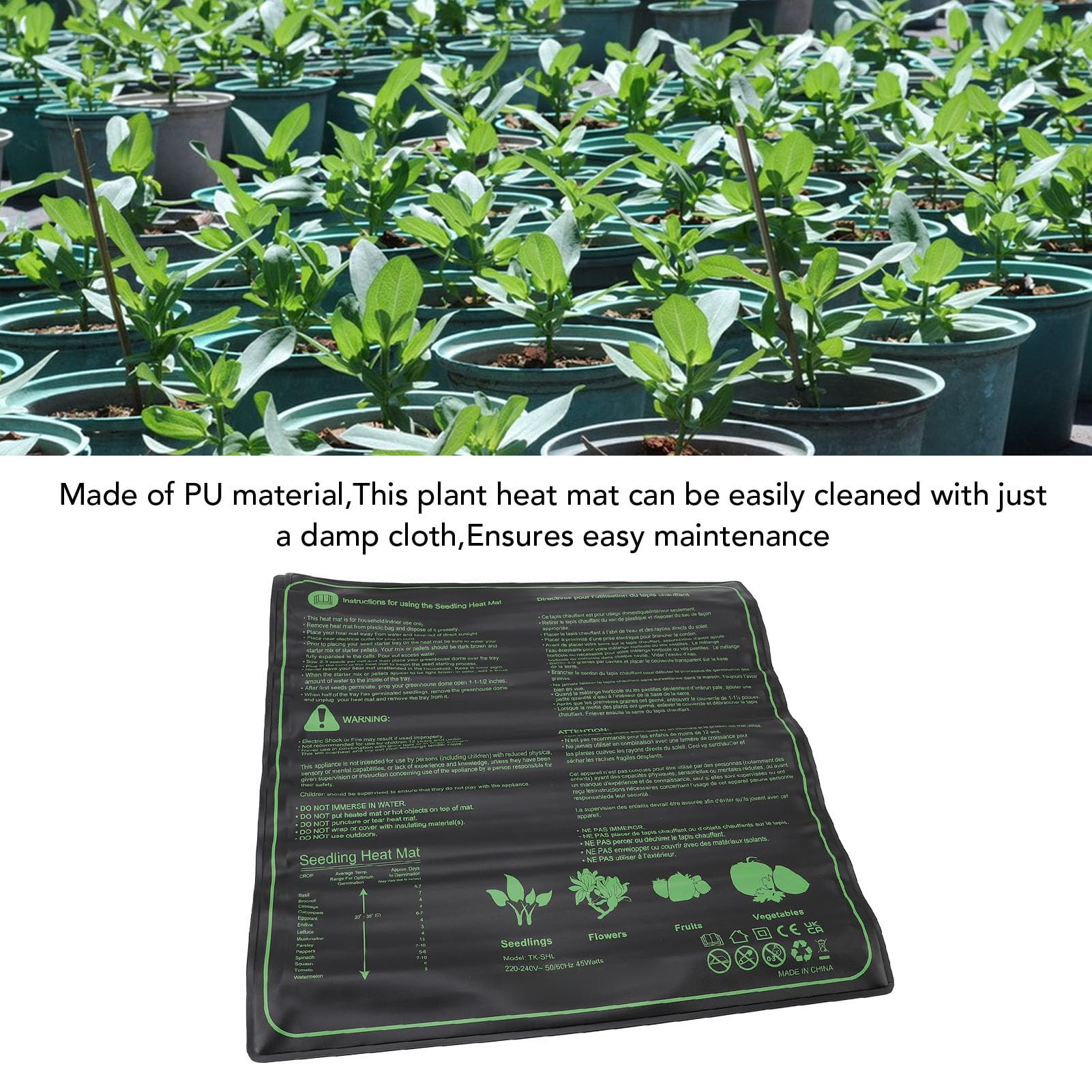 Termocoperte per Semi 20x20in Riscaldatore per Piante in PU