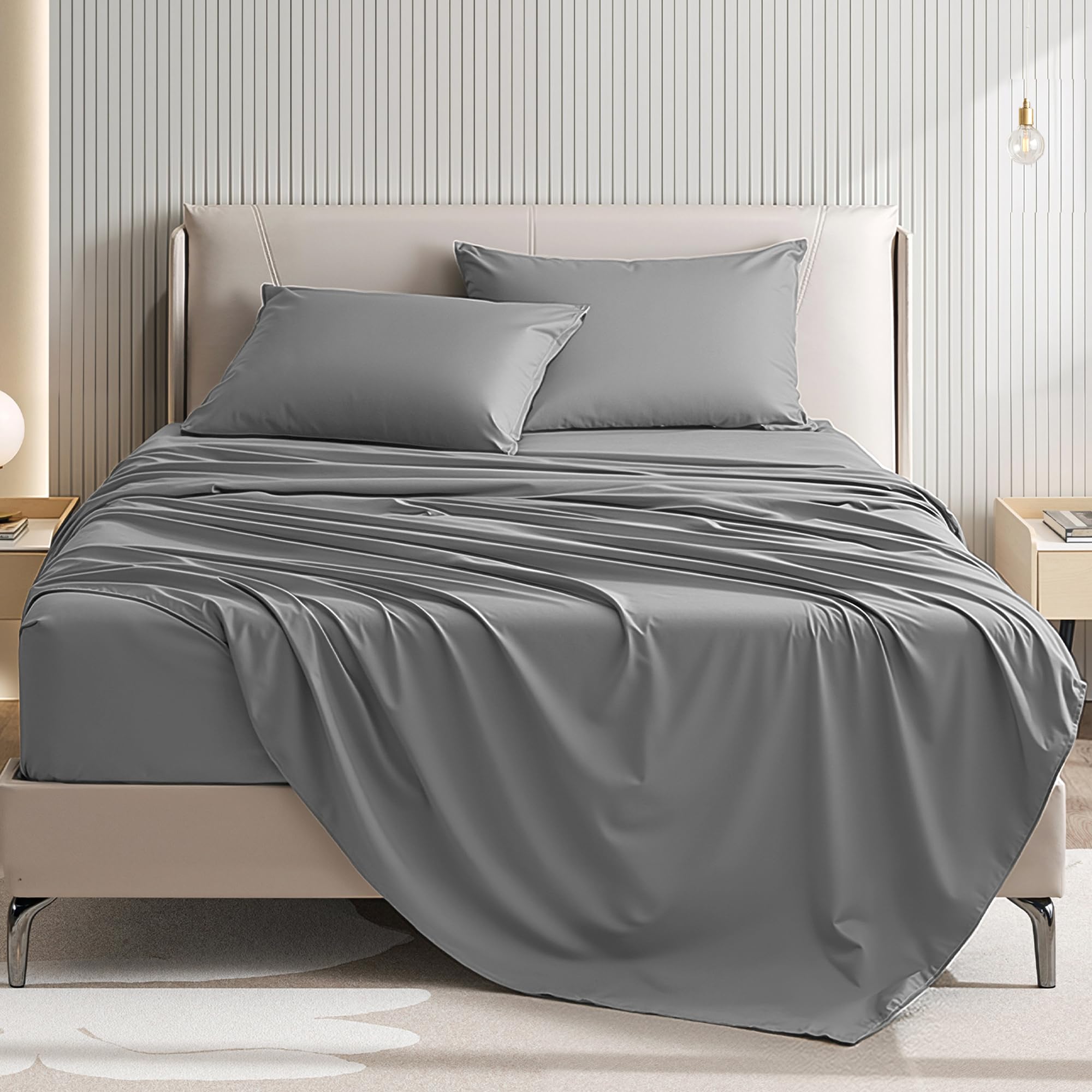 Full Size 4 Piece Bed Sheet Set - Ultra Imitation Cotton-Premium Breathable Cooling Sheets - Hotel Luxury Bed