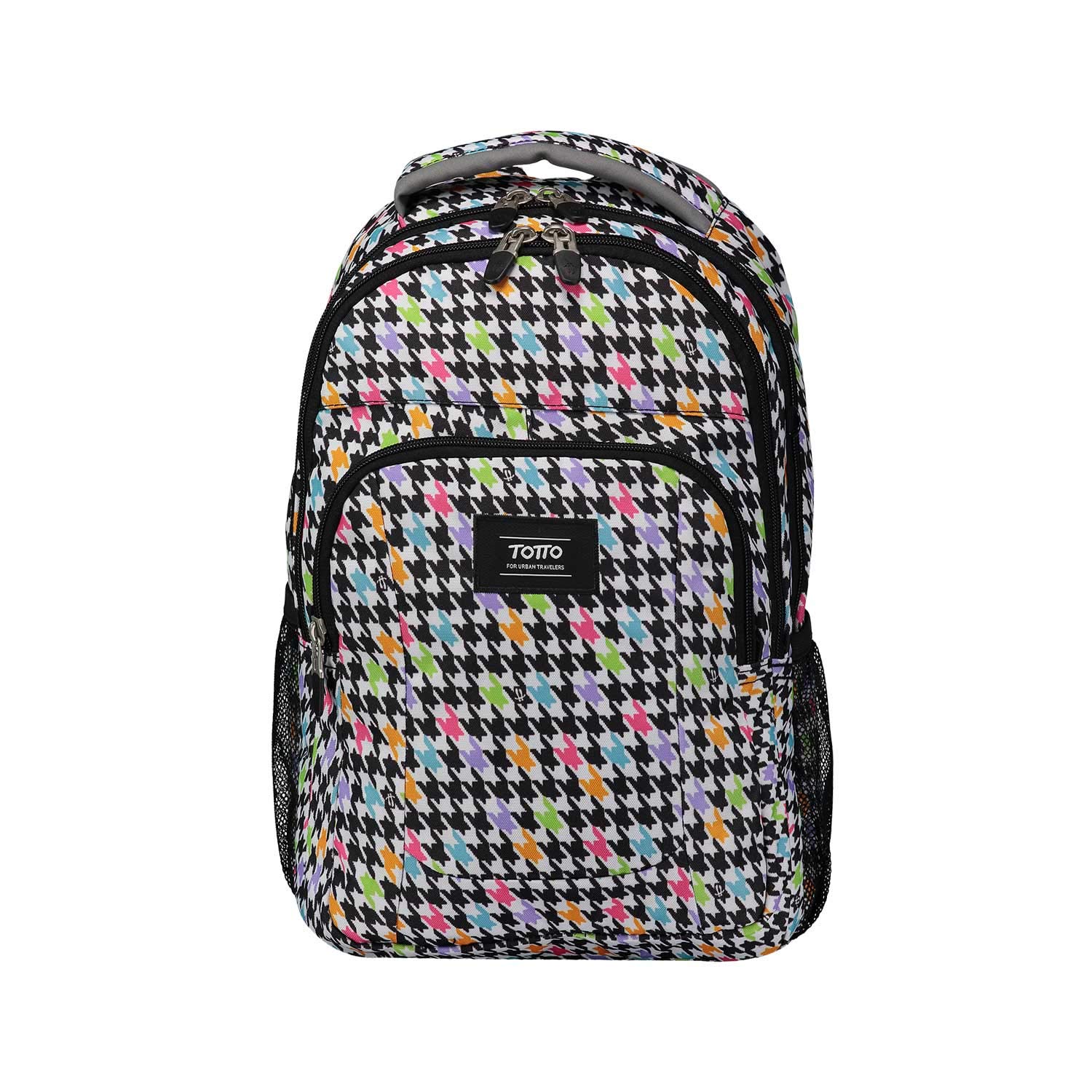 TOTTO - Mochila para Tablet o Portátil de 10 Pulgadas, Modelo Tamulo, Mochila Pequeña, 3 Compartimentos, 2 Bolsillos para Botella, Espaldar Ergonómico, Correas en S para Mayor Comodidad, Multicolor