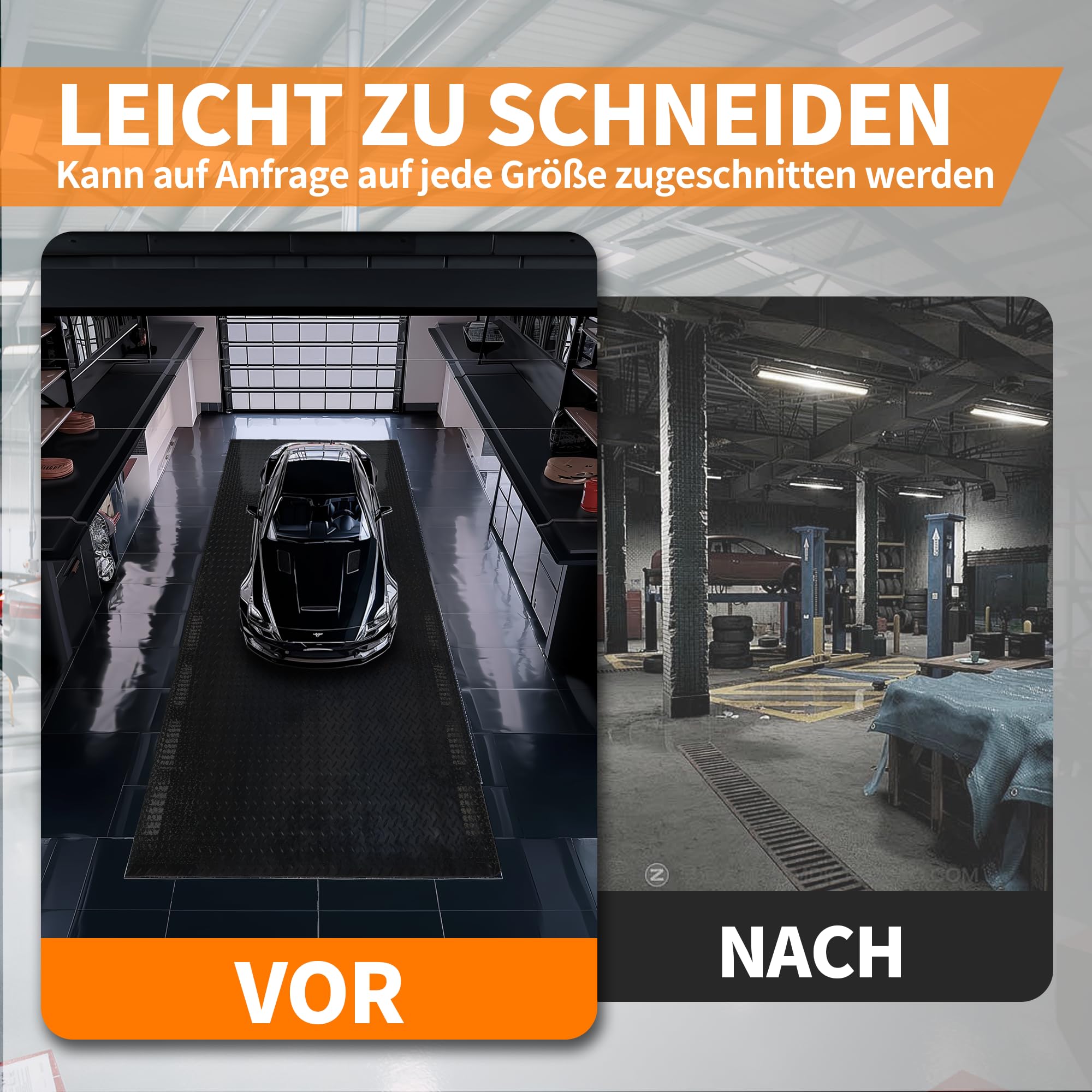 bimiti 300 x 150 cm Gummimatte Meterware Schutzmatte, garagenboden matten, Noppenmatte Bodenmatte aus Gummi, rutschfest Gummimatte Bodenmatte mit Noppen Gummiläufer für Keller, Werkstatt, Garage