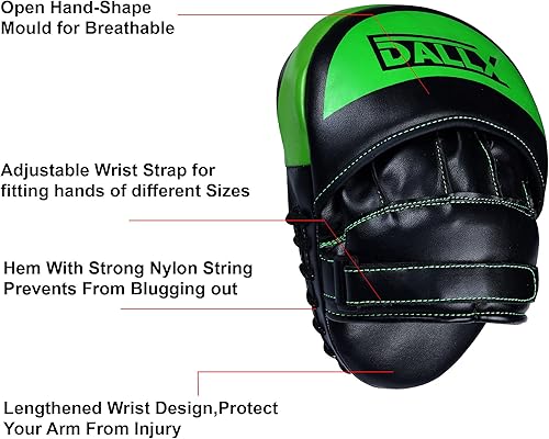 Miniatura 10 de Guantes deportivos con gancho y Jab curvados para entrenamiento de artes marciales, karate, kickboxing, muay thai, con correas ajustables ventiladas