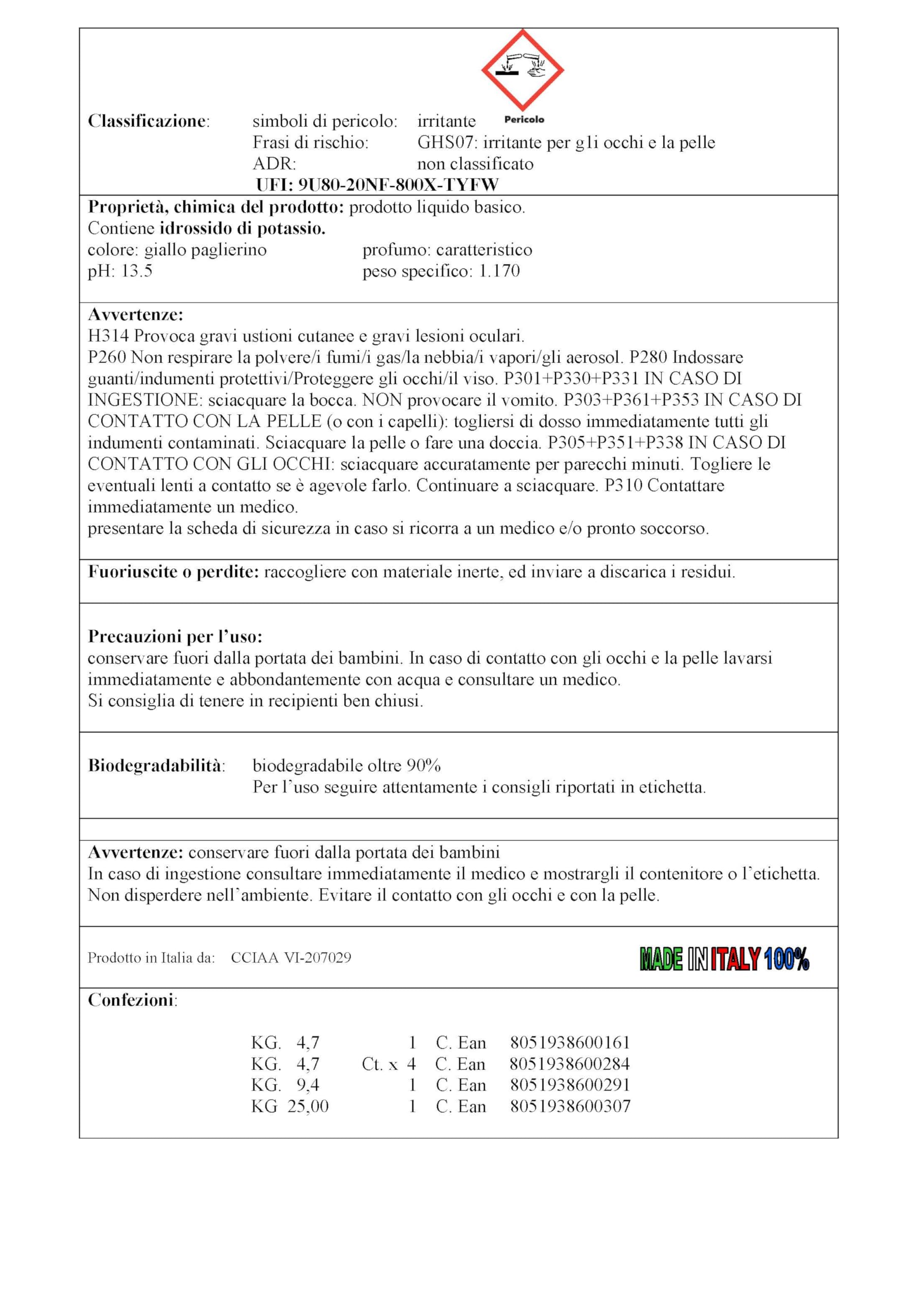 PIP Detergente Forno Autopulente Forni CPC, Alcalino, Prodotto Puliforno Sgrassante, Disincrostante, Professionale, Industriale, Biodegradabile, Tanica LT. 5 - Kg. 5,25 Pronto all'uso