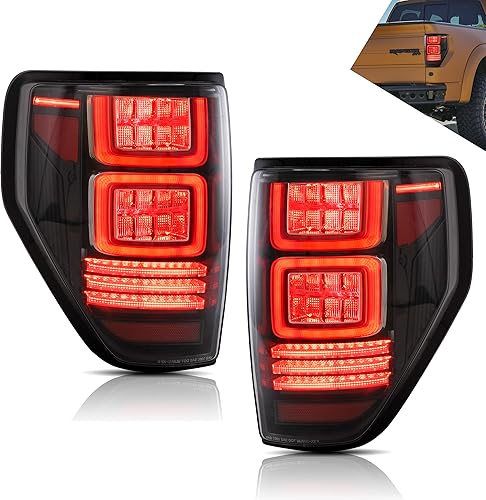 Miniatura 3 de VLAND Faros delanteros LED reflectantes  luces traseras ahumadas con señal de giro roja para Ford F150 XL 2009-2014 STX XLT FX2 Lariat FX4 King