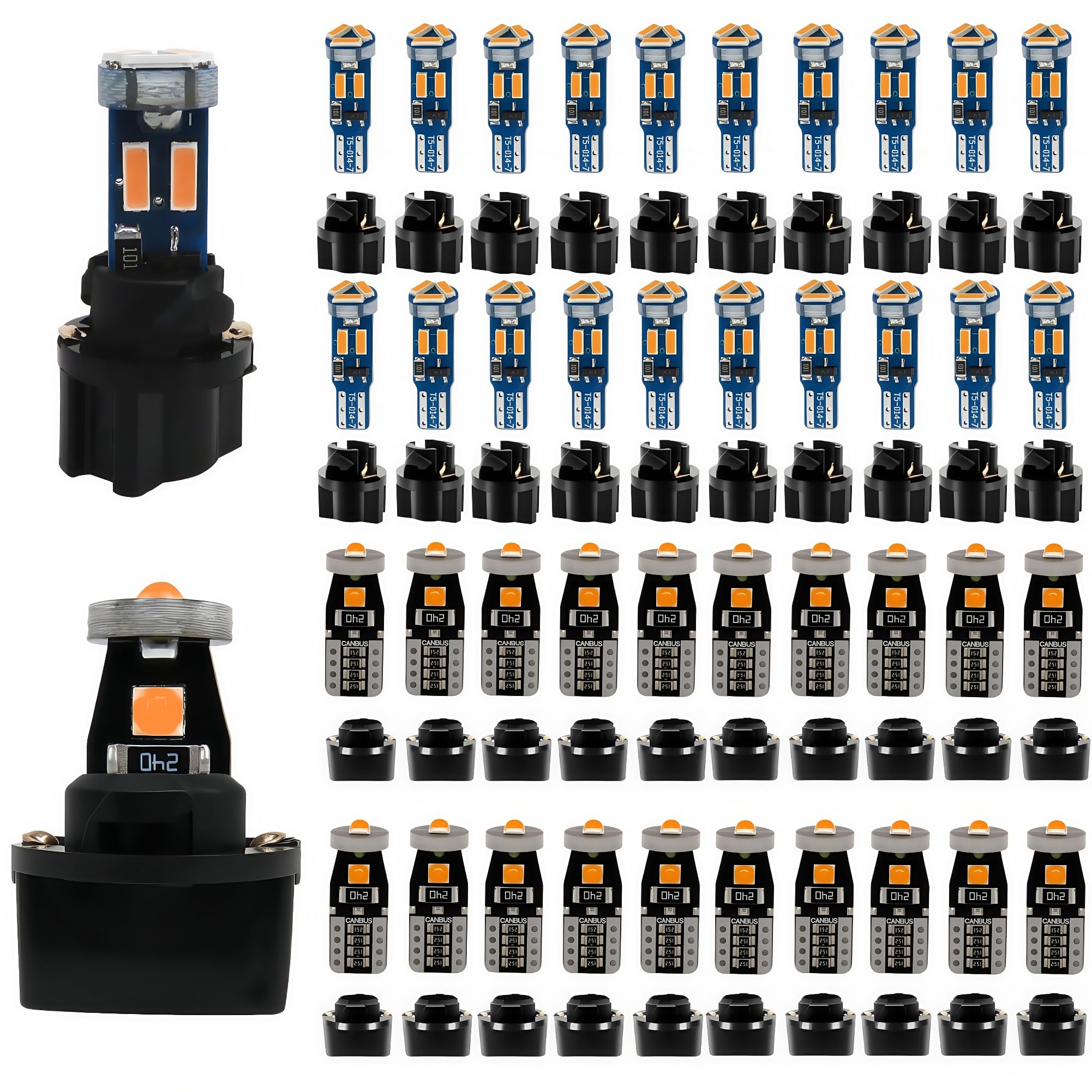 WLJH 40-Pack Pink T5 T10 LED Bulb with Socket, Polarity-Free, Dimmable