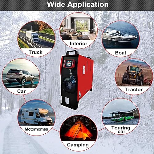 Miniatura 8 de ZHIBANG Calentador de aire diésel todo en uno, calentador de estacionamiento de 12V8KW, calentador diésel con pantalla LCD inteligente, tanque de