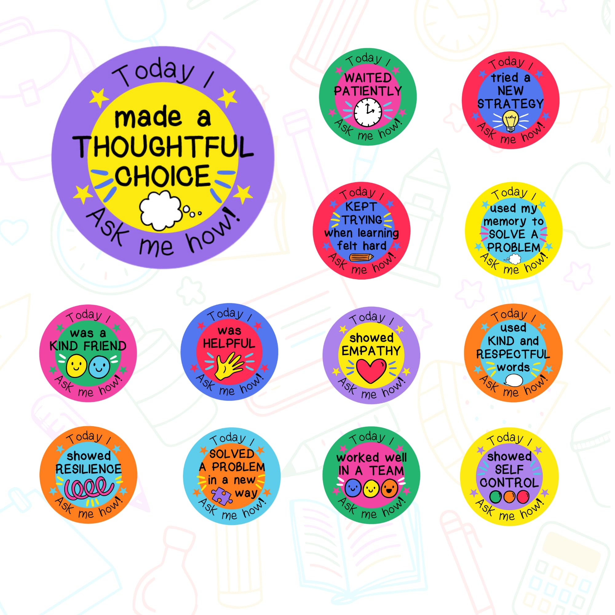 Reward Stickers for Teachers - Motivational & Positive Behaviour for Kids. 455 x 3.7 cm School Stickers on Sheets - Teacher Supplies for Classroom Fun Stickers
