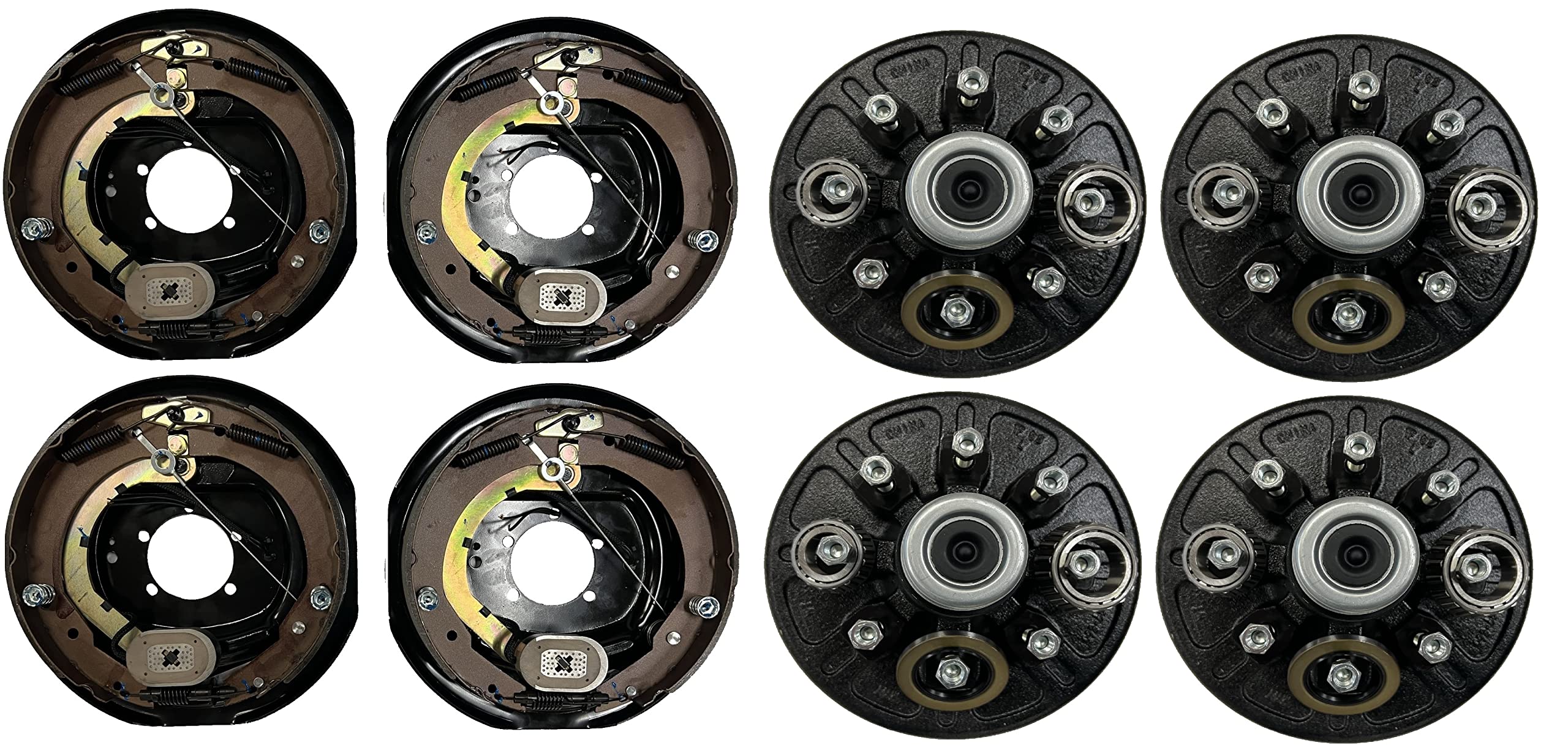 ECustomhitch2-Pack Trailer Brake Self Adjusting Backing Plates 12" 2LH 2RH w/4 Drum 8 on 6.5