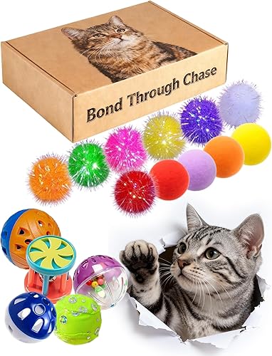 Miniatura 6 de Paquete de 6 juguetes para gatos para gatitos y gatos de interior, amar cada minuto (1.5 pulgadas)