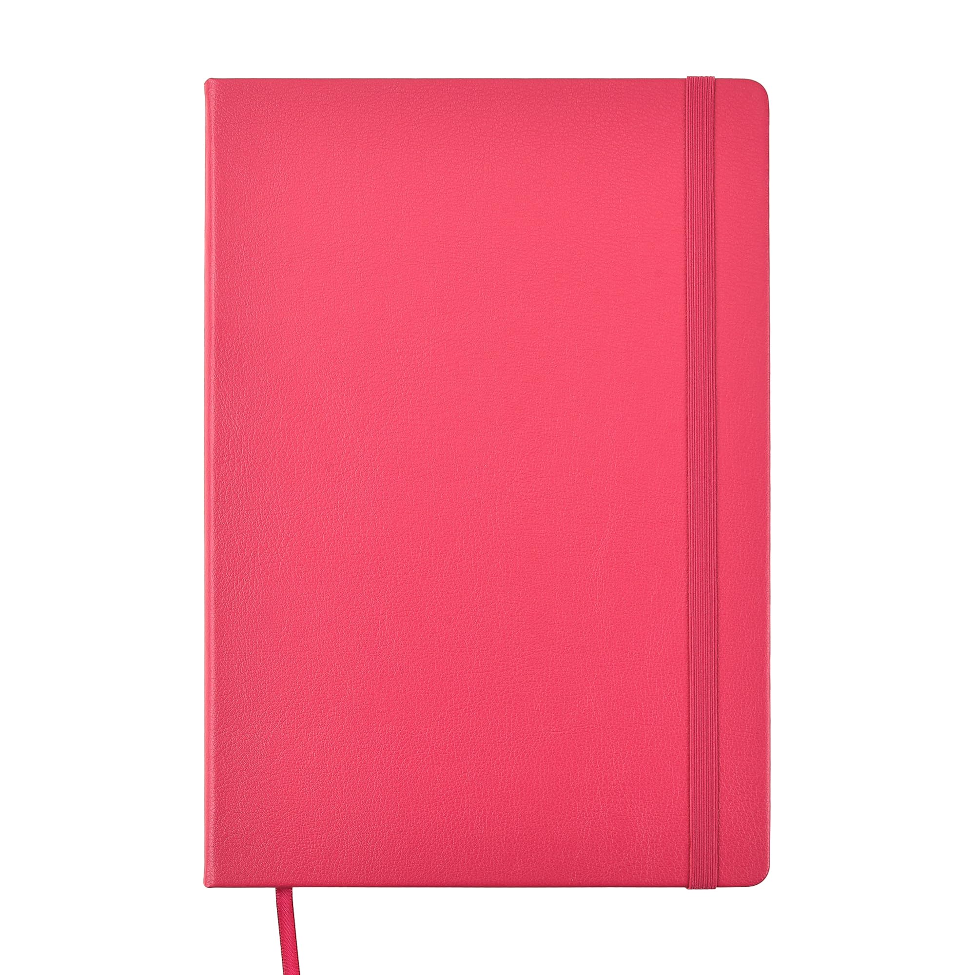 ARPAN A4 Notebook Diary Hardback Cover & Ribbon Marker with Elastic Closure, 80gsm Paper, 136 sheets Perfect for Office, Home, School, Business (Pink)