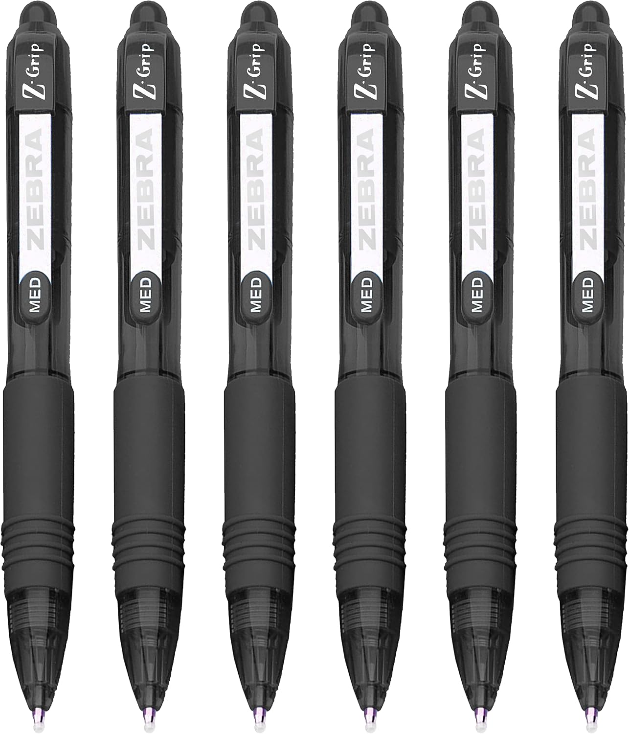 ZEBRA Z-Grip Smooth Mini Retractable Ballpoint Pens - 1.0mm - Black - Pack of 6