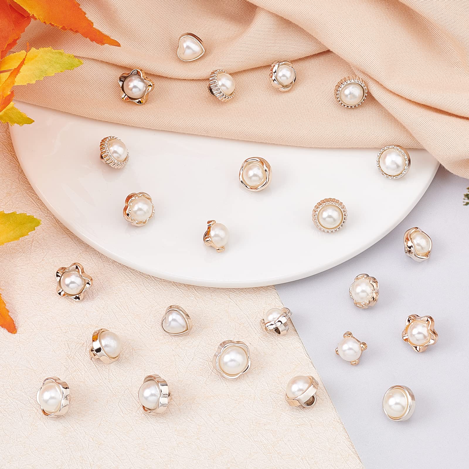 Lot De 10 Boutons Tige En Fausse Perle Blanche Pour Vêtements DIY - Rétro