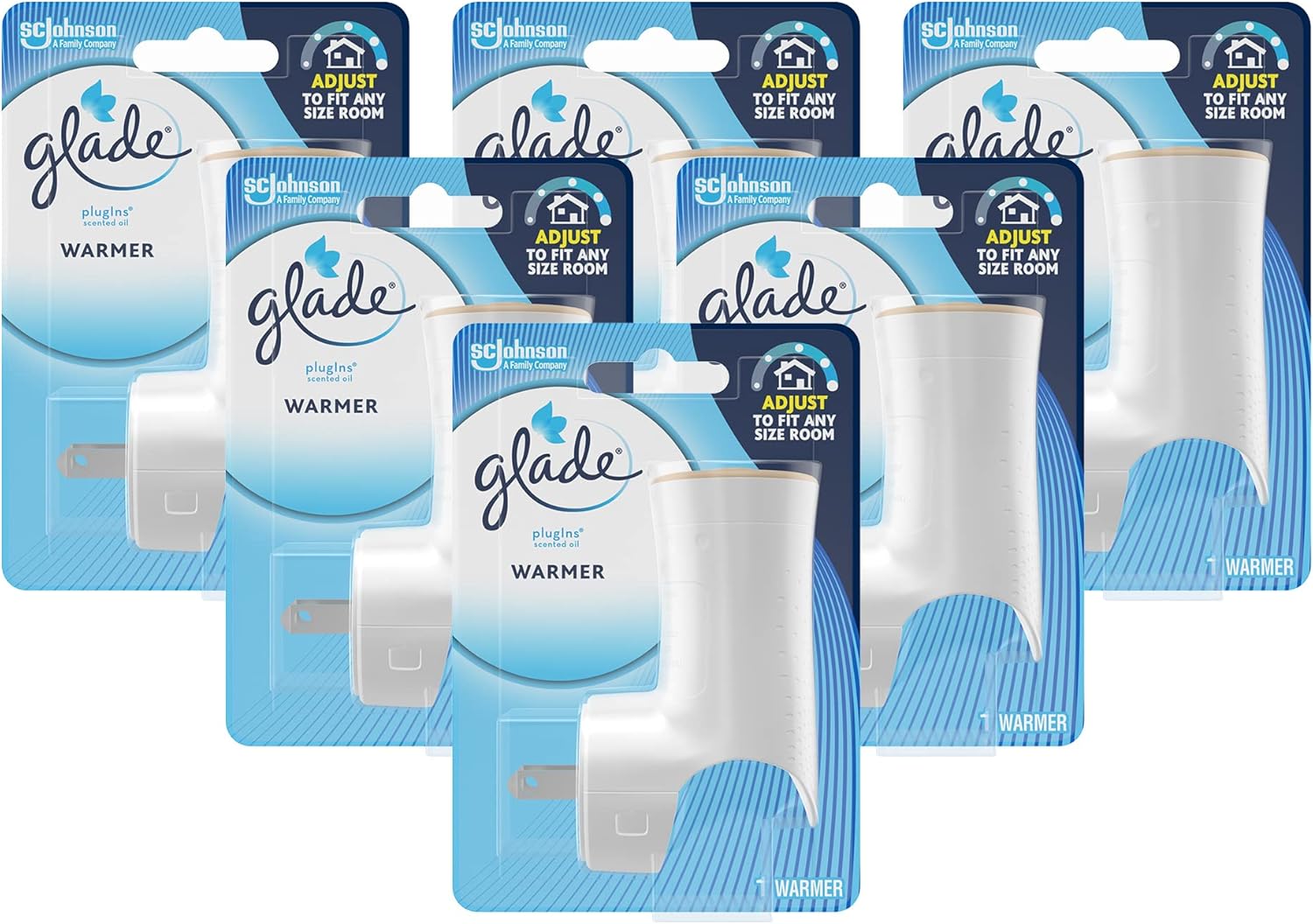 Glade PlugIns Scented Oil Warmer, Air Freshener (Pack of 6