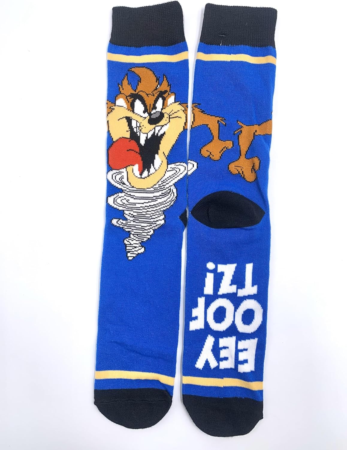 Hyp “Sock Talk” Looney Tunes 2 pack Men's Socks. 2 pair Tasmanian Devil Taz & Marvin the Martian –- Bottom Sole Text: EEY OOF TZ & Very Angry Men’s Shoe Size 6-12 - Image 4
