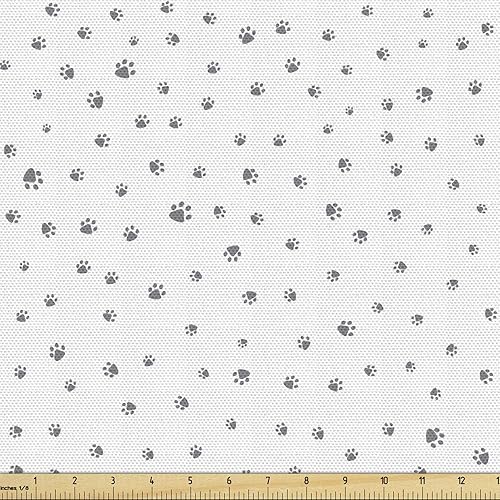 Vista 454 de Ambesonne Tela beige de The Yard, ilustración contemporánea de animales marinos en estilo retro, arte de caballito de mar de cangrejo de pulpo, tela