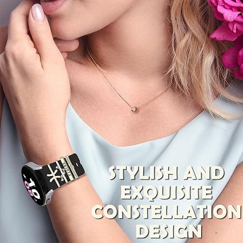 Miniatura 6 de YeeCASE Correa para Samsung Galaxy Watch Ultra y 7, 6, 5 y 4 con dijes de constelaciones, correa de silicona con dijes, accesorios para reloj 765