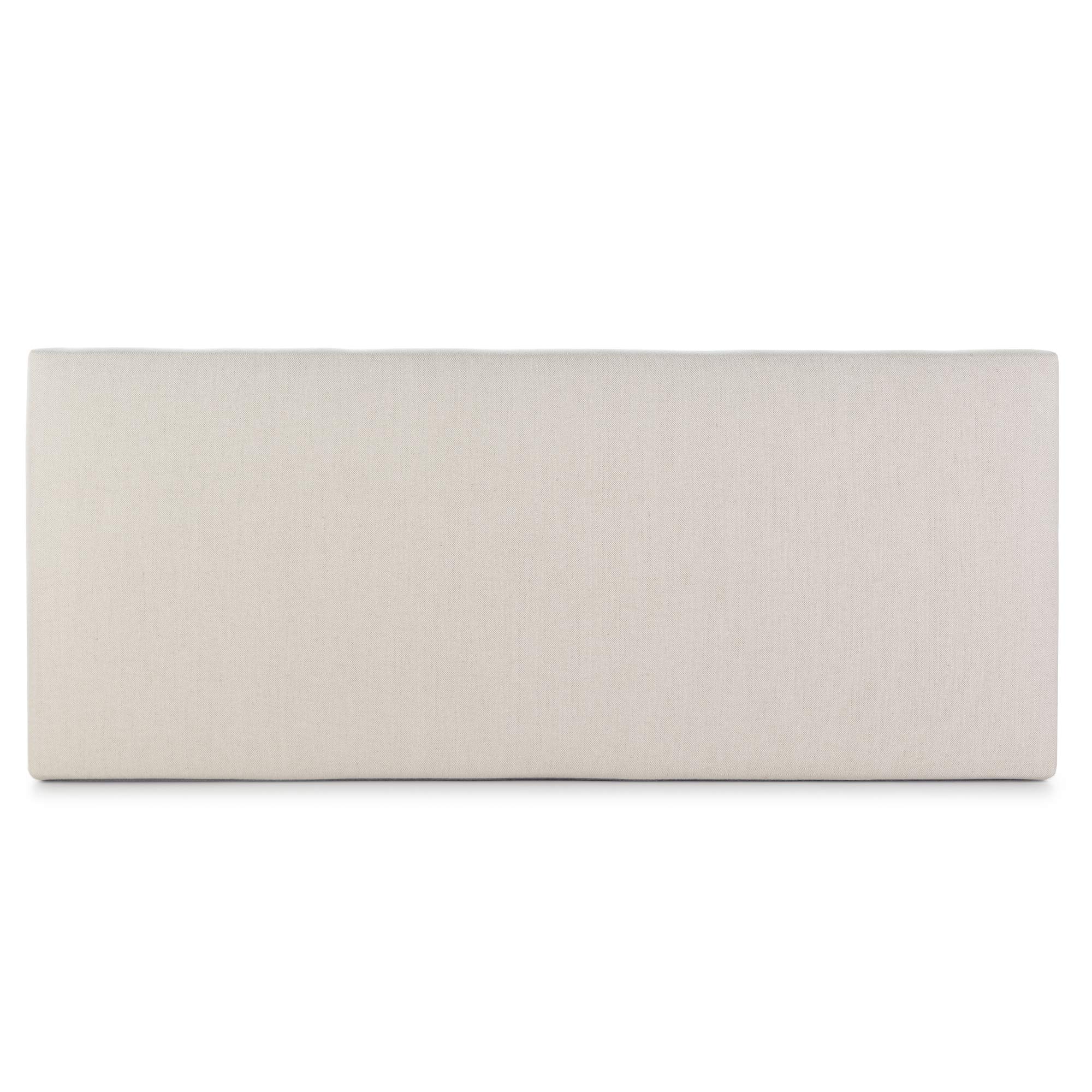 Cabecero tapizado Tagomago 140x60 cm de Lino Natural, para Cama 135 cm, Acolchado con Espuma, 8 cm de Grosor, Incluye herrajes para Colgar
