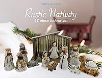 Vista 2 de Burton and Burton 12 Piece Premium Nativity Set, Includes 11 Resin Figurines - A King is Born Scene Including Baby Jesus, Mary and Joseph