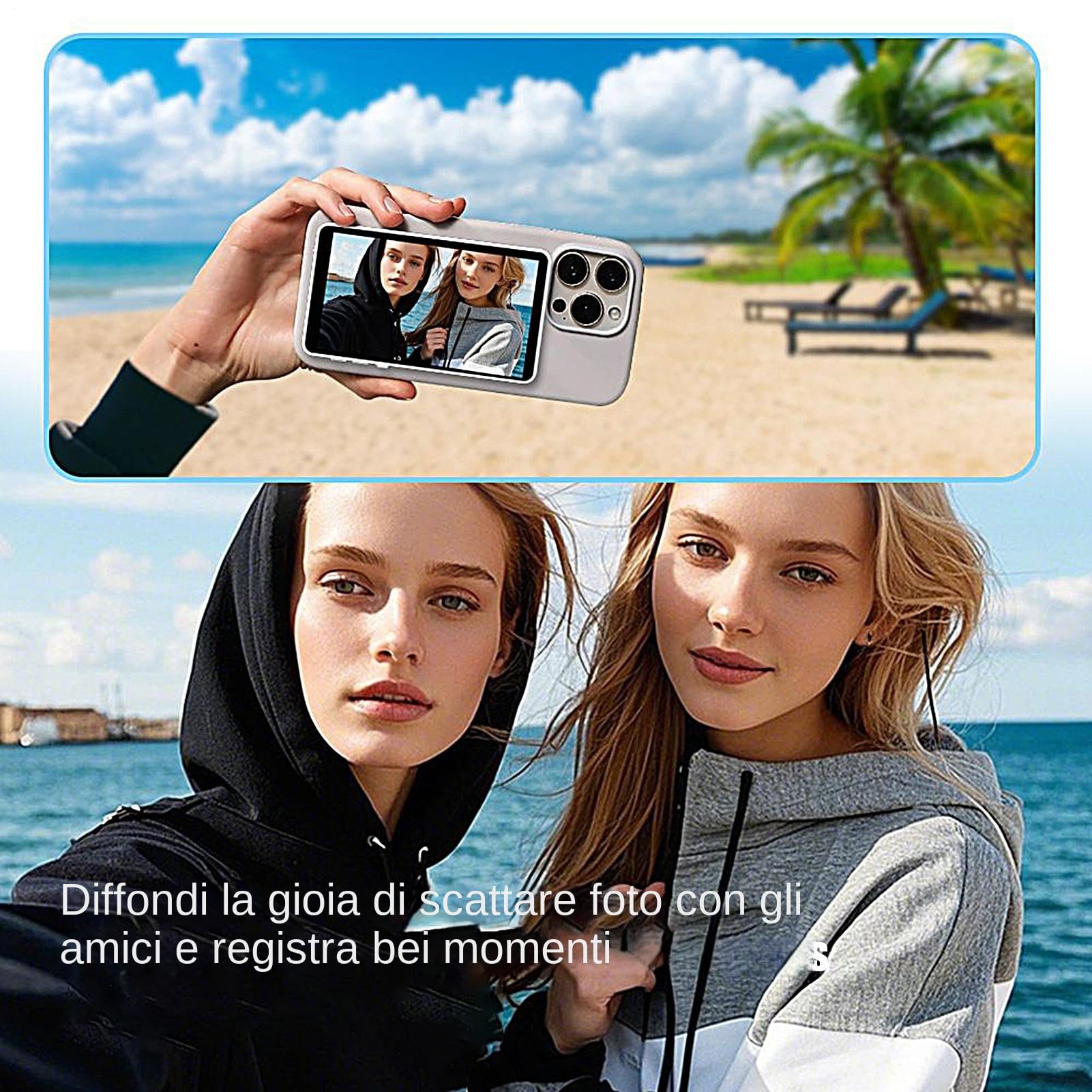 Monitor Kamery Tylnej Magnetyczny Ekran do Selfie dla Streamingu na Żywo | Akcesoria do Vlogowania i Fotografii bez Opóźnień na Telefon w Domu i Podróży