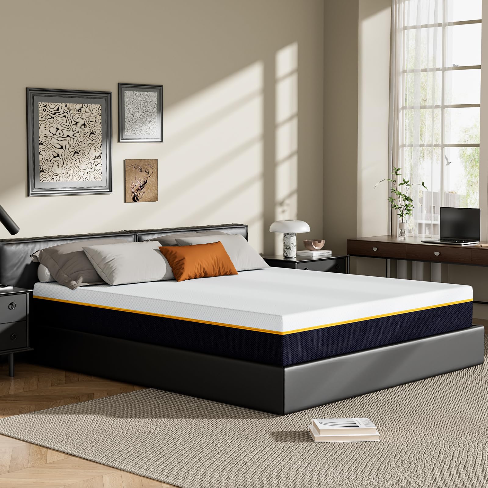 Stanew colchon 90 x 190 cm, con un Grosor de 17 cm, Cuenta con Espuma viscoelástica y Espuma de Fibra de carbón de bambú, y se Completa con una Funda de colchón extraíble y Lavable a máquina