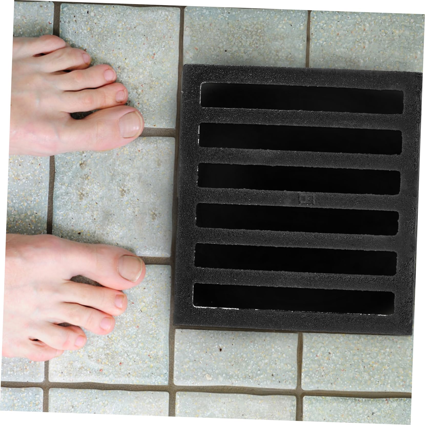 Tapa de Desagüe de Hierro Negra Cuadrada para Baño | Cubierta de Drenaje Antiolores, Evita Atascos, Flujo de Agua Suave, Formato para Ducha y Suelo