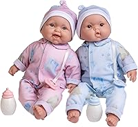 JC Toys Berenguer Boutique 13" Twin Realistic Soft Body Baby Dolls - Pink & Blue Owl Outfits, Accessories - Huggable Gift for Kids 2+