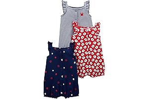 Fourth of July Celebrations with Our Girls' Snap-up Rompers Trio!