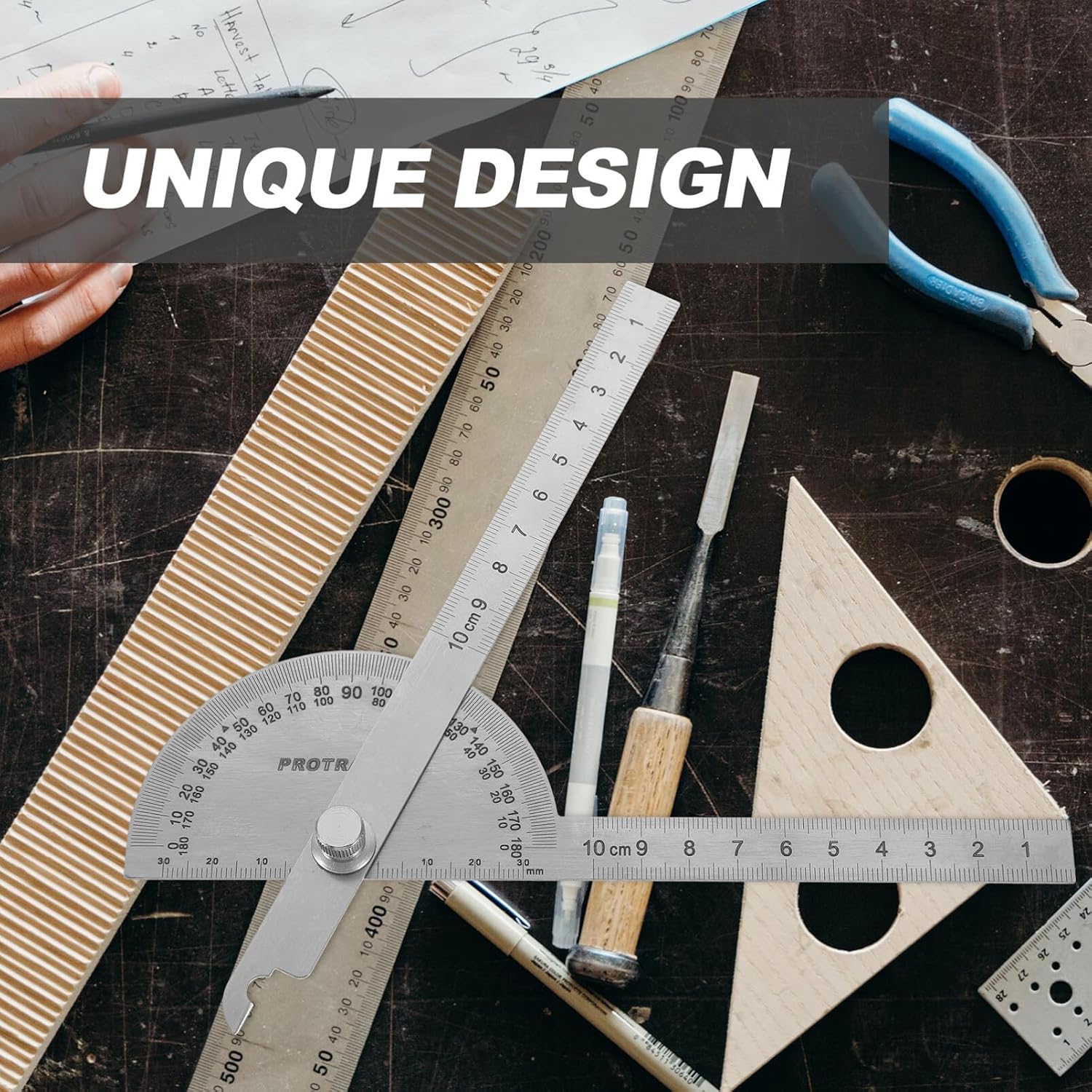 Angle Protractor Tool for Woodworking Measuring Gauge for Accurate Angles Carpentry and Construction Projects
