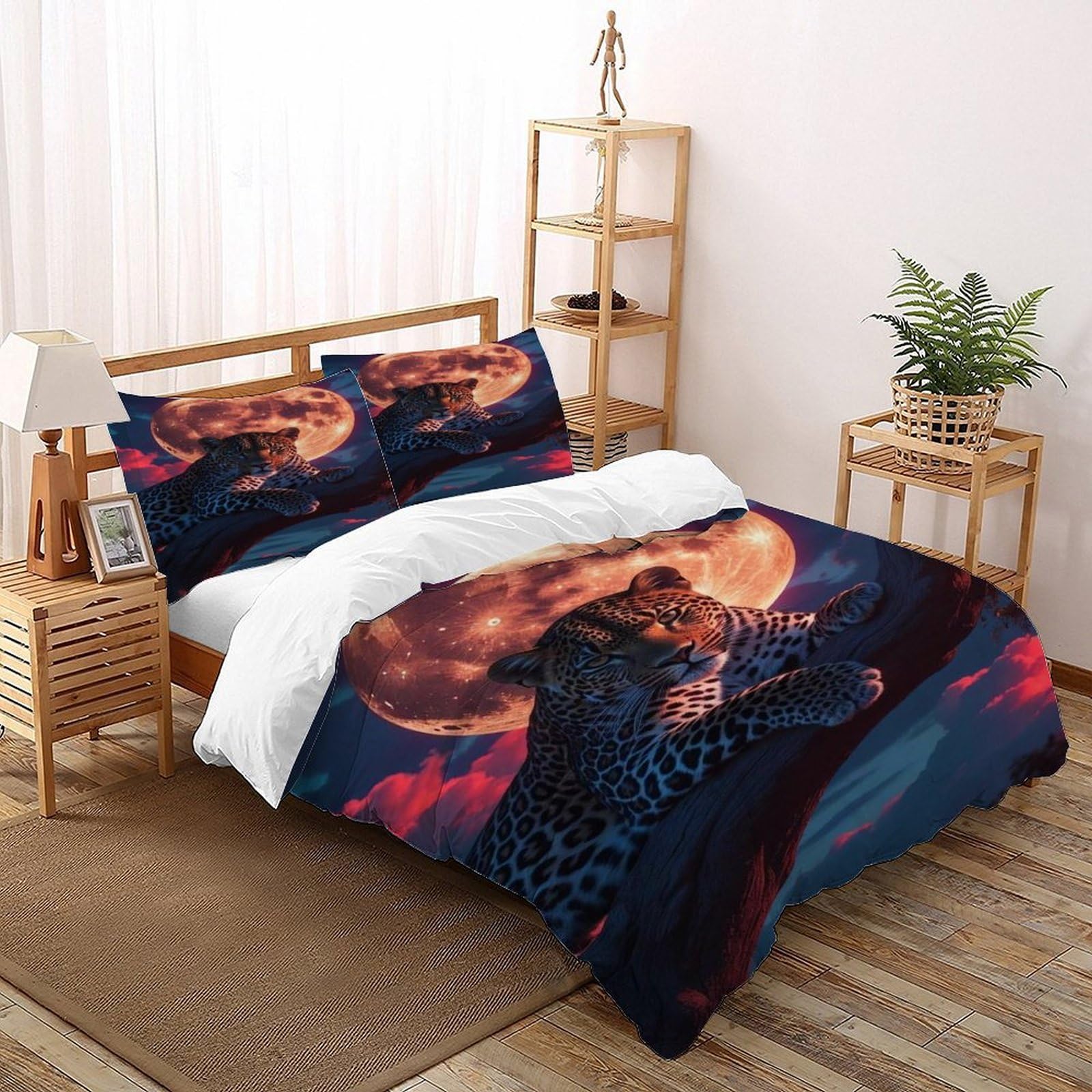 Housse de couette 200x200 pleine lune et parure faune sauvage