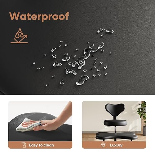 Miniatura 6 de Silla ergonómica con patas cruzadas, silla de meditación giratoria de 360 con ruedas, asiento ajustable en altura para TDAH, fuerte apoyo lumbar,