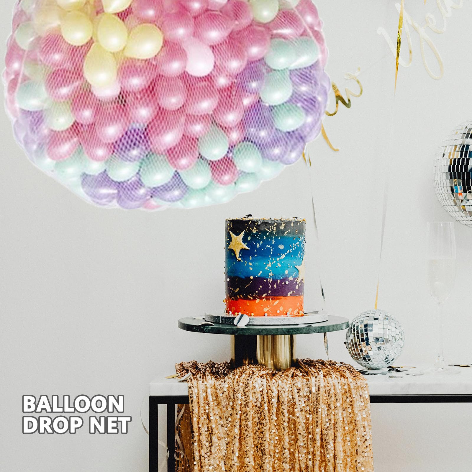 Rete per Caduta di Palloncini 500 Pezzi Plastica Bianca | Organizzatore per Trasporto, Protezione dal Contatto, Rilascio Ordinato, per Catering e Feste di Compleanno