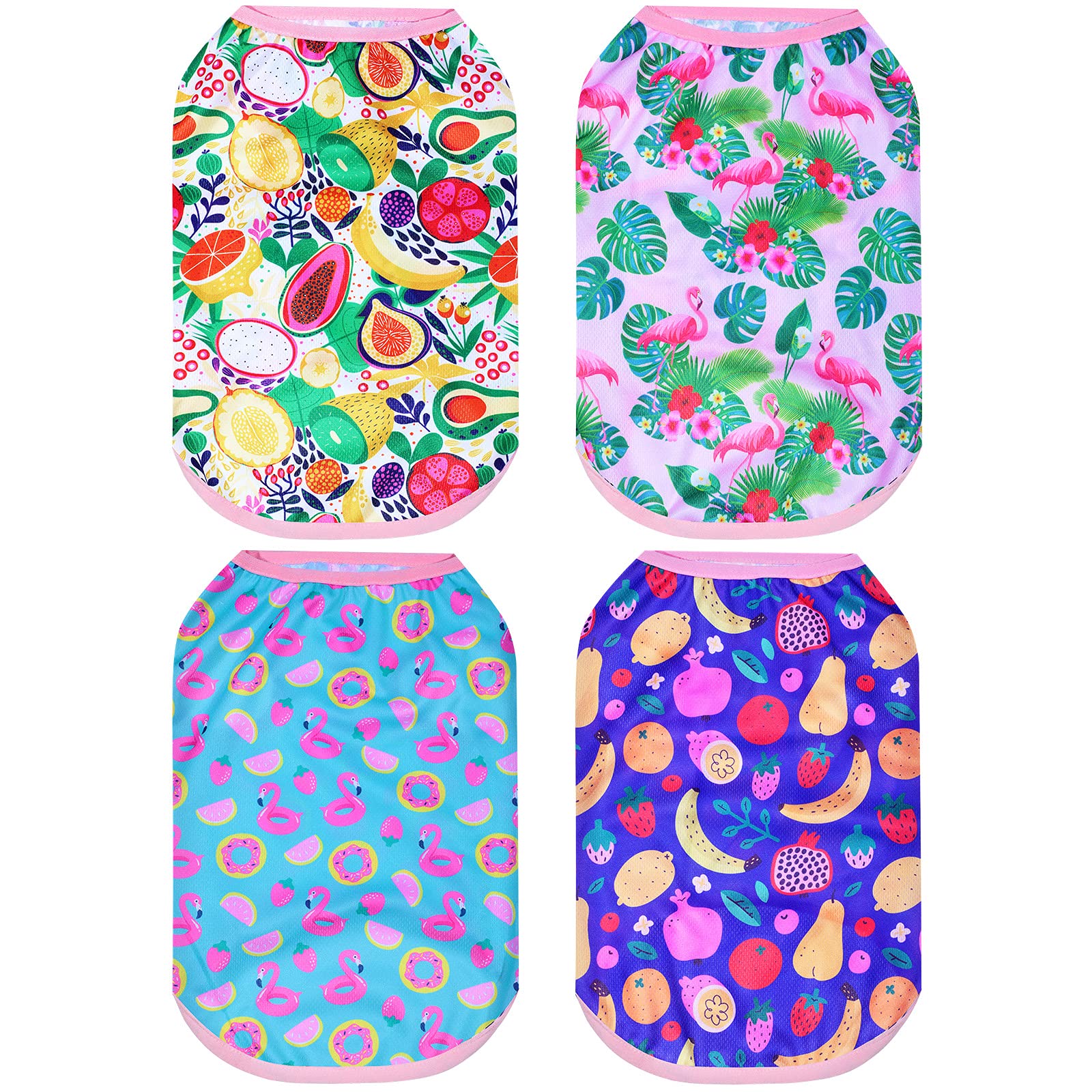 4 Pieces Printed Pet Shirt Summer Pet T Shirt Soft and Breathable Dog Shirt Dog Clothes Lovely Puppy Pullover Dog Clothing for Small Medium Cat Dog Puppy