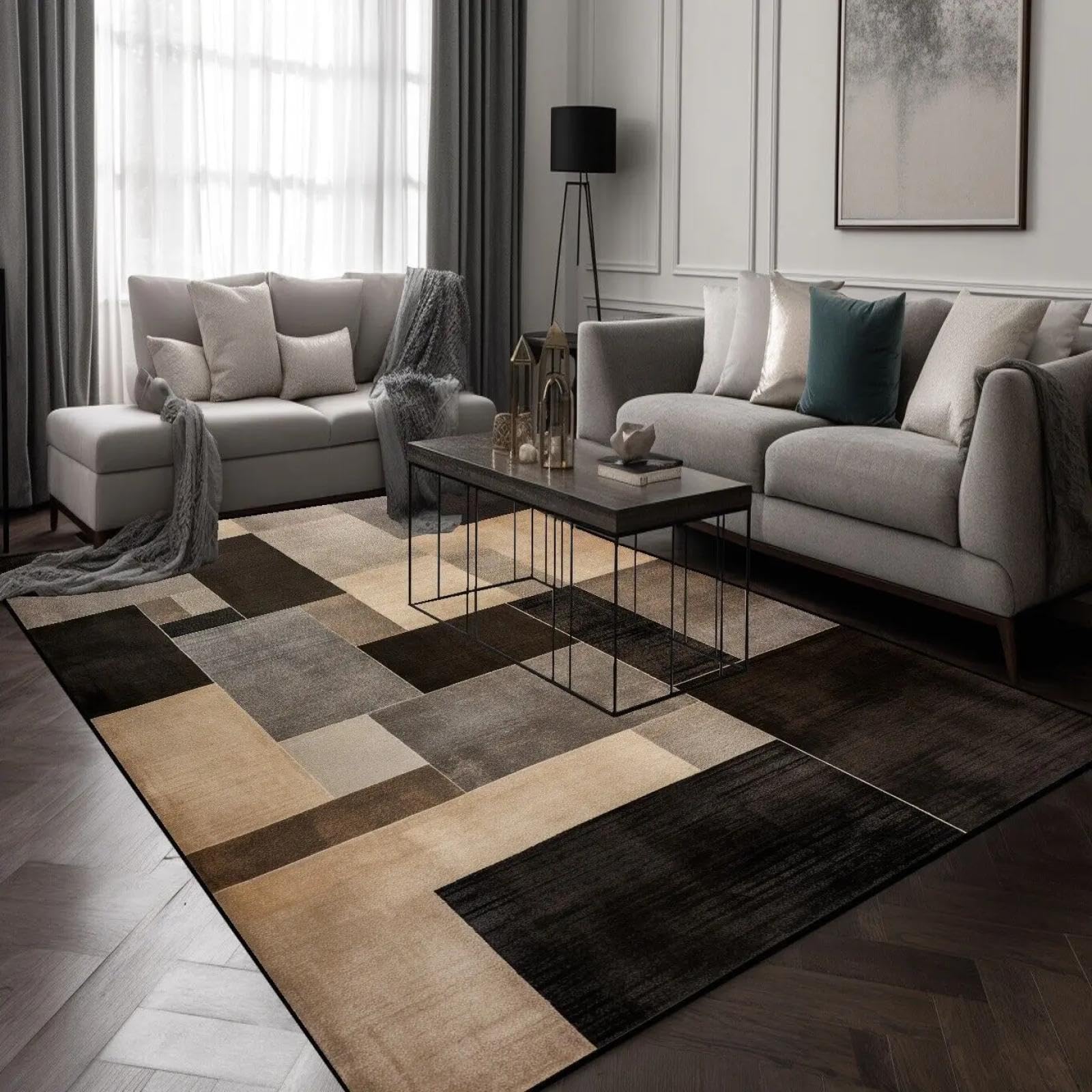 Tapis de salon moderne en flanelle pour un coin canapé cosy