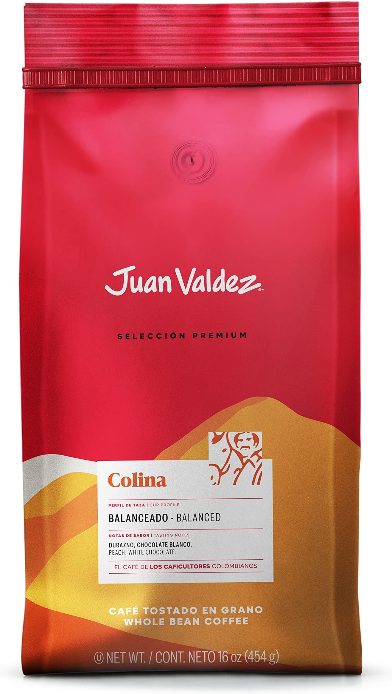 Colina Whole Bean Coffee, Balanced Roast 16 OZ - Premium Colombian Coffee - Unique “Caracolito” beans produce a coffee of balanced flavor and mild texture