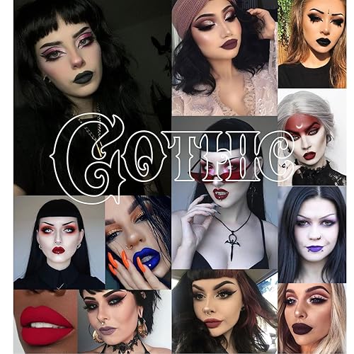 Miniatura 4 de Aseawave Juego de 4 lápices labiales líquidos color rojo oscuro, morado, azul y negro, mate, de larga duración, 24 unidades de brillo labial