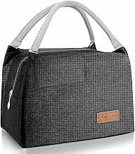 SLOSH Borsa Termica Pranzo Piccola Bambini Isolante Yogurt Picnic Ufficio Borsa Frigo Porta Alimenti Bambini Adulto Donna Lunch Bag Lavoro (Nero8L)