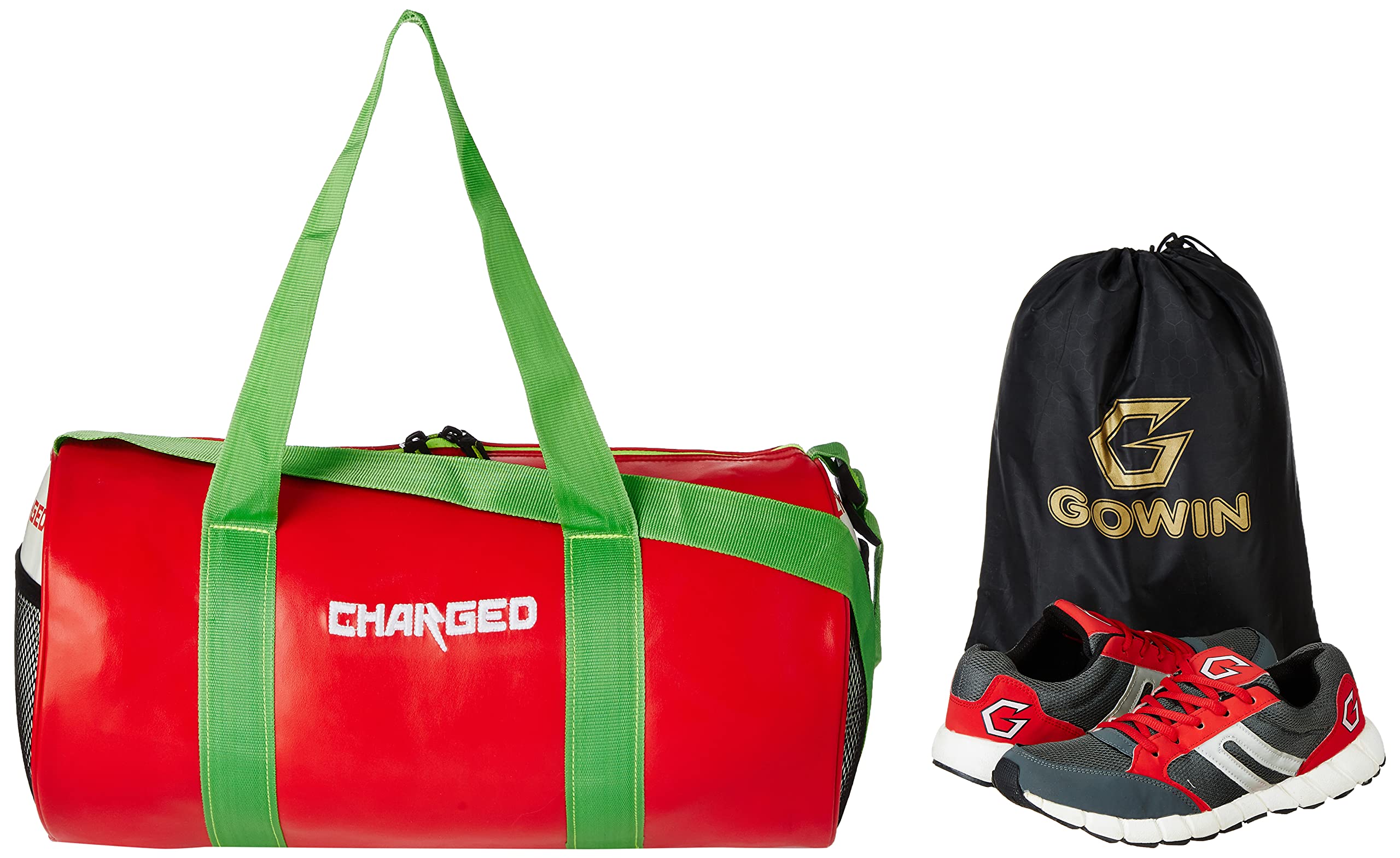 Charged Sports Bag Adena Red With Gowin Sports Training Shoe Nx-2 Grey Red Size 8-picture-21