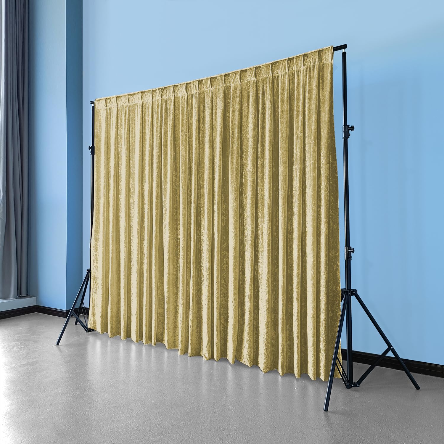 Trimming Shop Telón de fondo de terciopelo dorado para fotografía, tela resistente a las arrugas, 3 x 3 m, telón de fondo para estudio fotográfico, accesorios de fotografía para fondo de Navidad,