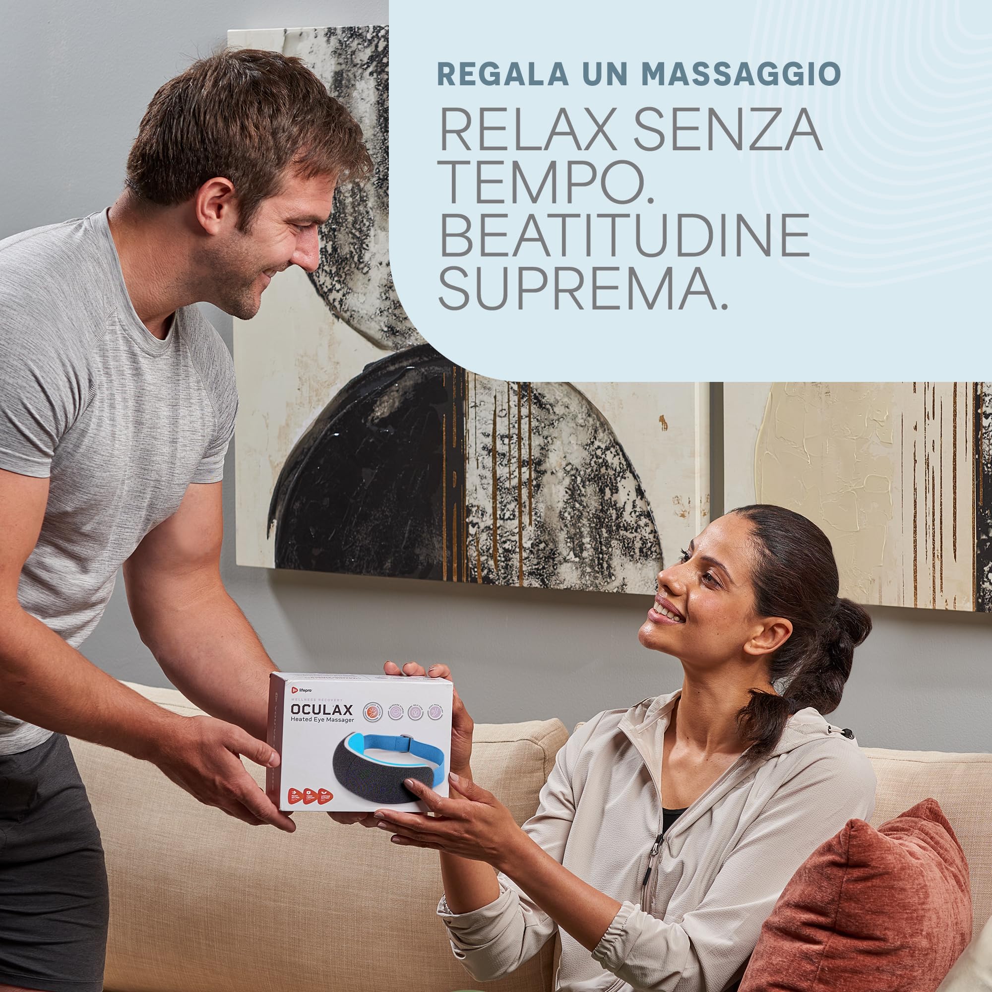 Lifepro Oculax Massaggiatore per Occhi con Calore e Vibrazione, Maschera Elettrica Pieghevole con Bluetooth per Emicranie, Occhi Secchi e Affaticamento, Migliora il Sonno – Regalo per Uomo e Donna