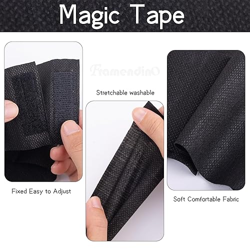 Miniatura 3 de Framendino, Paquete de 300 diademas faciales desechables negras no tejidas para el cuidado de la piel con cierre cómodo para mujeres y niñas