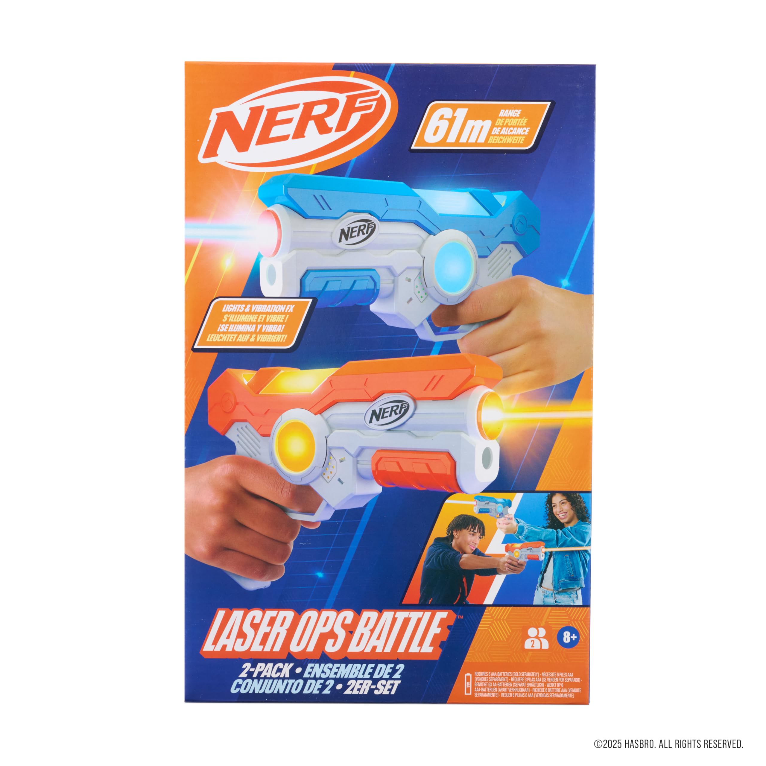 Nerf Laser Ops Battle 2PK - Luci Iz, vibrazione, suono FX e portata di 60 m per Wilder Toys