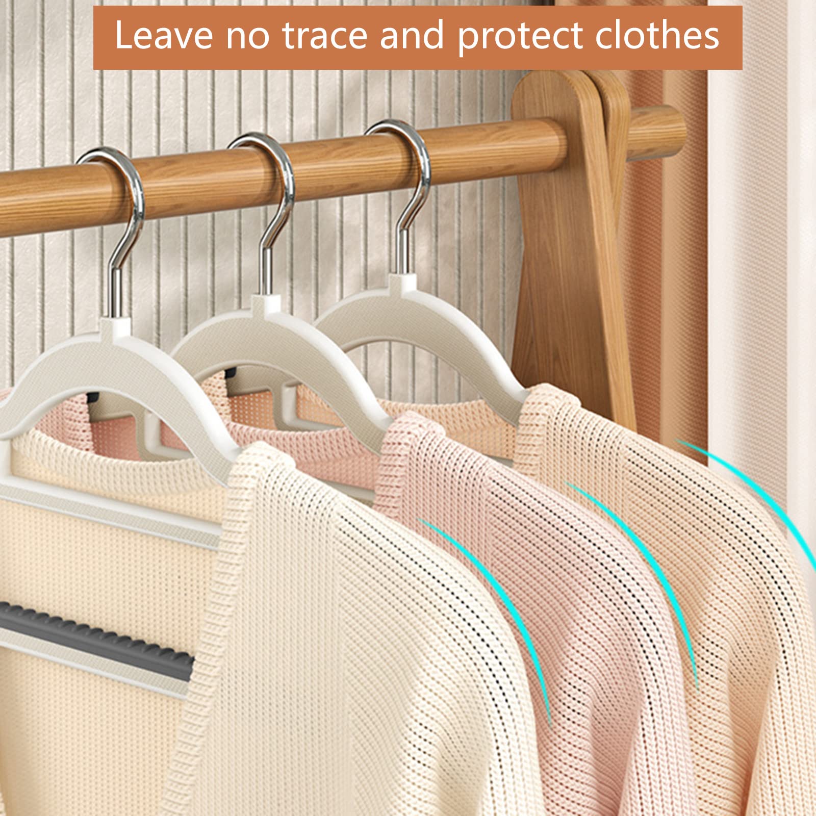 Lot De 10 Cintres à Vêtements En PVC Et Acier Inoxydable Étendoir à