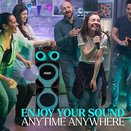 Miniatura 8 de Dolphin Nuevo altavoz Bluetooth portátil SP-2150RBT 2023  con doble woofer de 12 pulgadas, tweeter de 3 pulgadas, 4500 W, espectáculo de luz LED