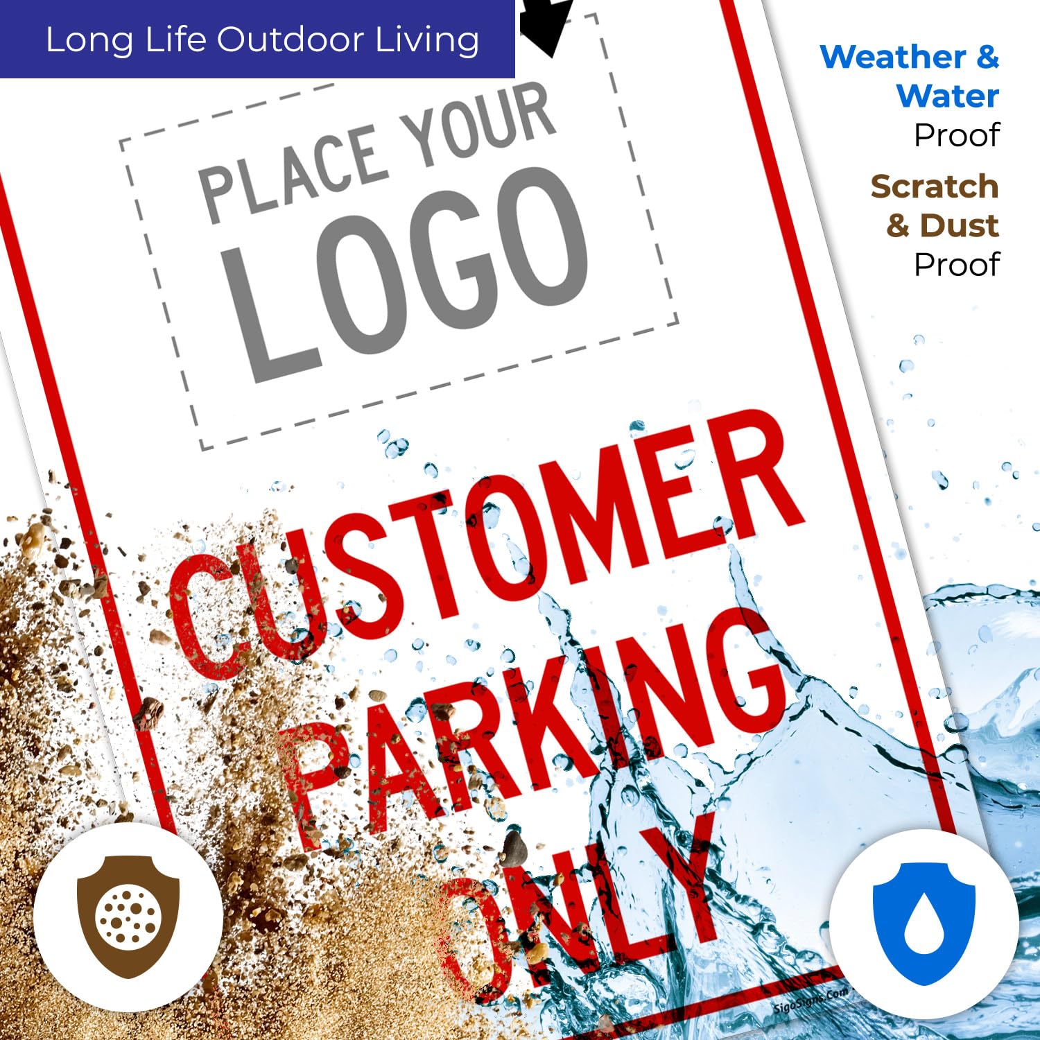Amazon.com : Custom Customer Parking Only Sign, Personalized Logo