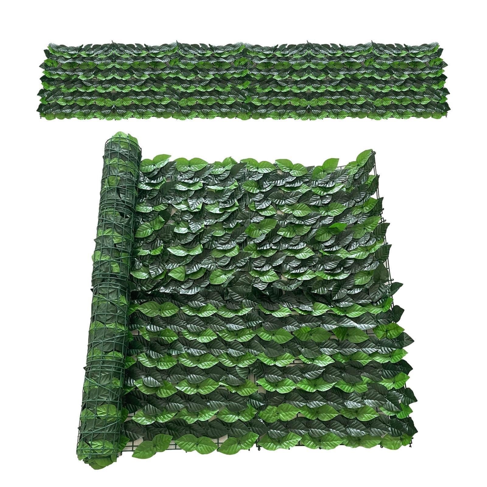 Clôture De Lierre Artificielle Verte En Rouleau De Haie, Clôture De Confidentialité Feuilles De Lierre, Protection Contre La Décoloration UV For La Décoration Extérieure De Jardin De Balcon, Mariage(1