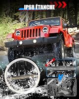 BraveWAY 7 Inch 60W LED Fényszóró Wrangler JK-hez Hi-Lo Fehér Sárga DRL H4-H13 6