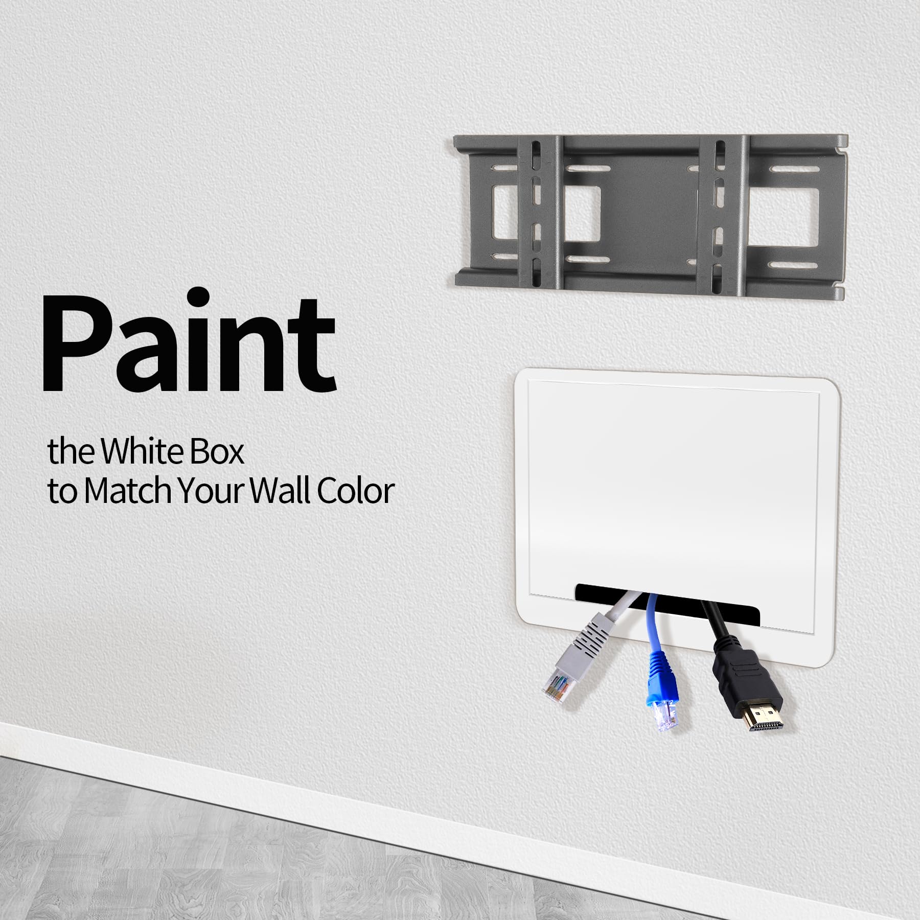 in-Wall TV Box, Media Enclosure, 9 Inches Inwall Cable Management, Organize System Devices, Dual Purpose in-wall Enclosure for TV Home Theater Box, White — Amazon image 5
