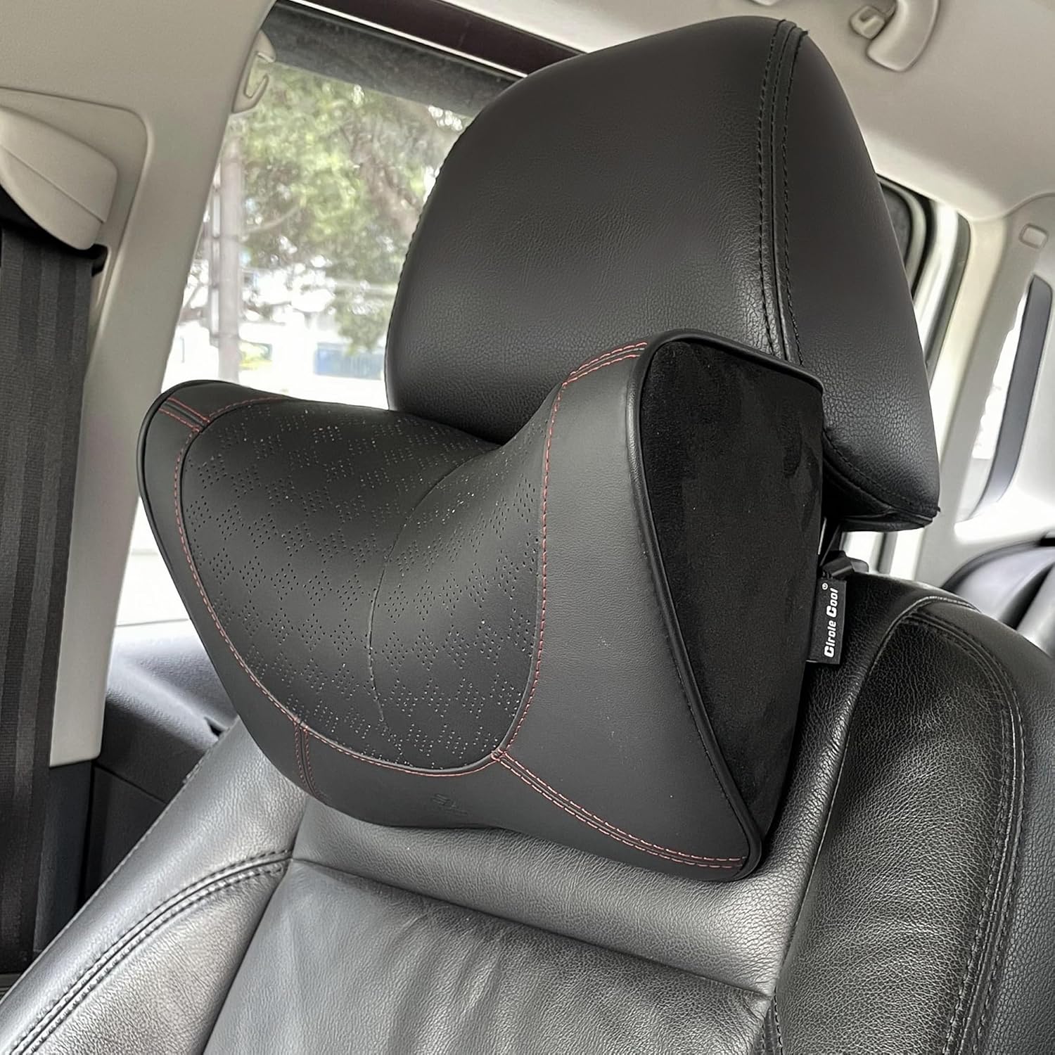 ThamesComforts Premium Memory Foam Car Neck Pillow – 3D Ergonomic Design, Leather Cover, High Support for Neck & Spine Relief – Ideal for Long Drives, Road Trips,Office & Travel (Black) ThamesComforts Premium Memory Foam Car Neck Pillow – 3D Ergonomic Design, Leather Cover, High Support for Neck & Spine Relief – Ideal for Long Drives, Road Trips,Office & Travel (Black)