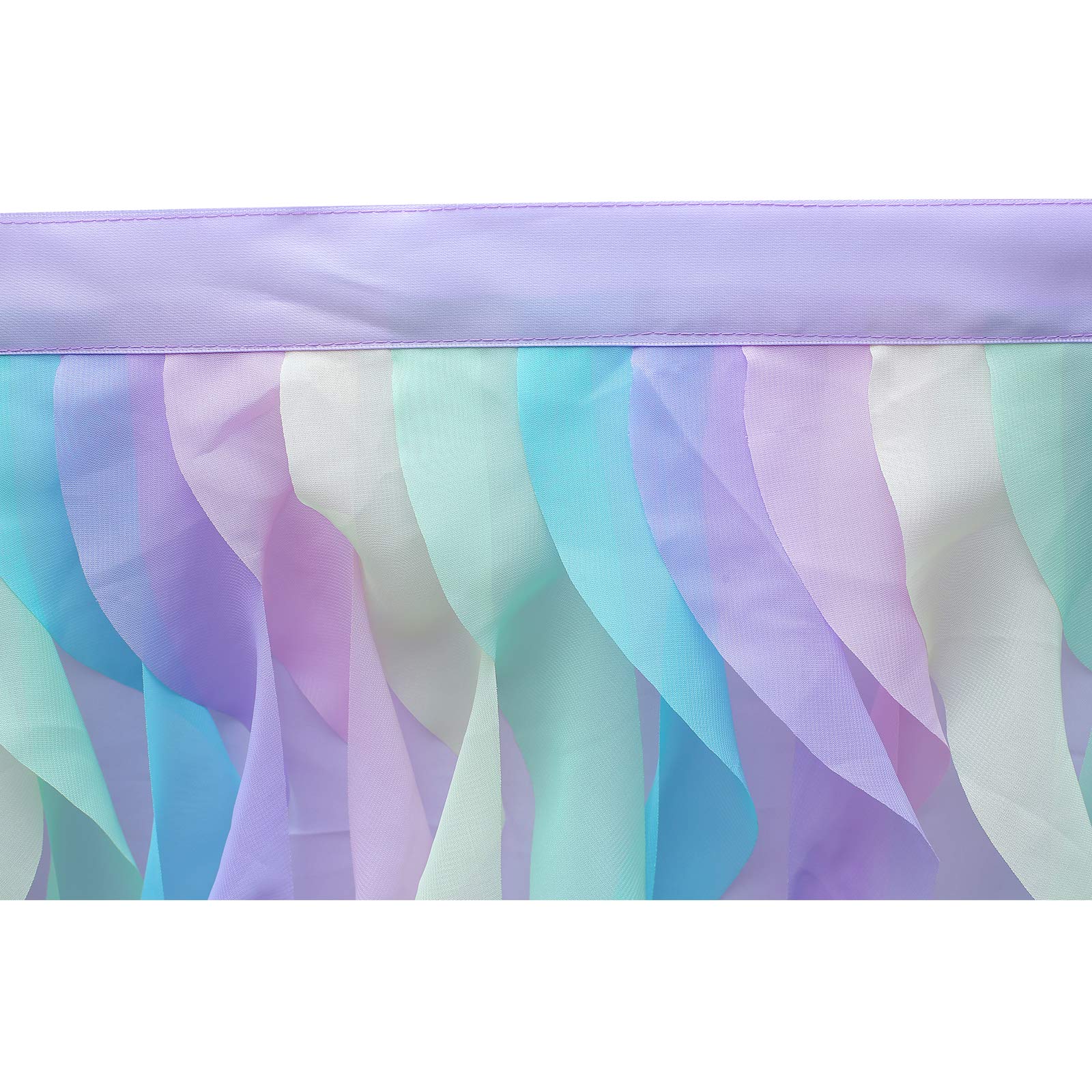 rismart Multistrato Tulle Gonna da tavolo, Tutu Gonne per Tavolo Compleanno Feste Arcobaleno,77 H x L 275 cm