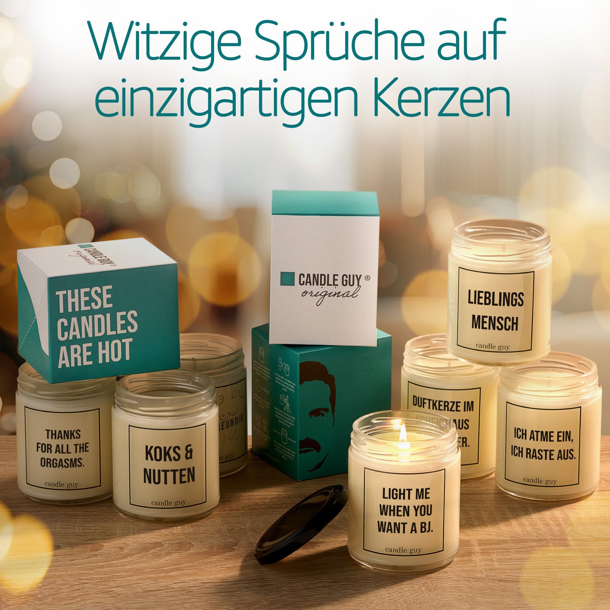 candle guy Duftkerze im Glas [Brennzeit 70h] - Duft-Kerze handgemacht mit Spruch | Freches Geschenk für Frauen, Freundin, Geburtstag | 100% Sojawachs, schöne natürliche Düfte mit ätherischem Öl