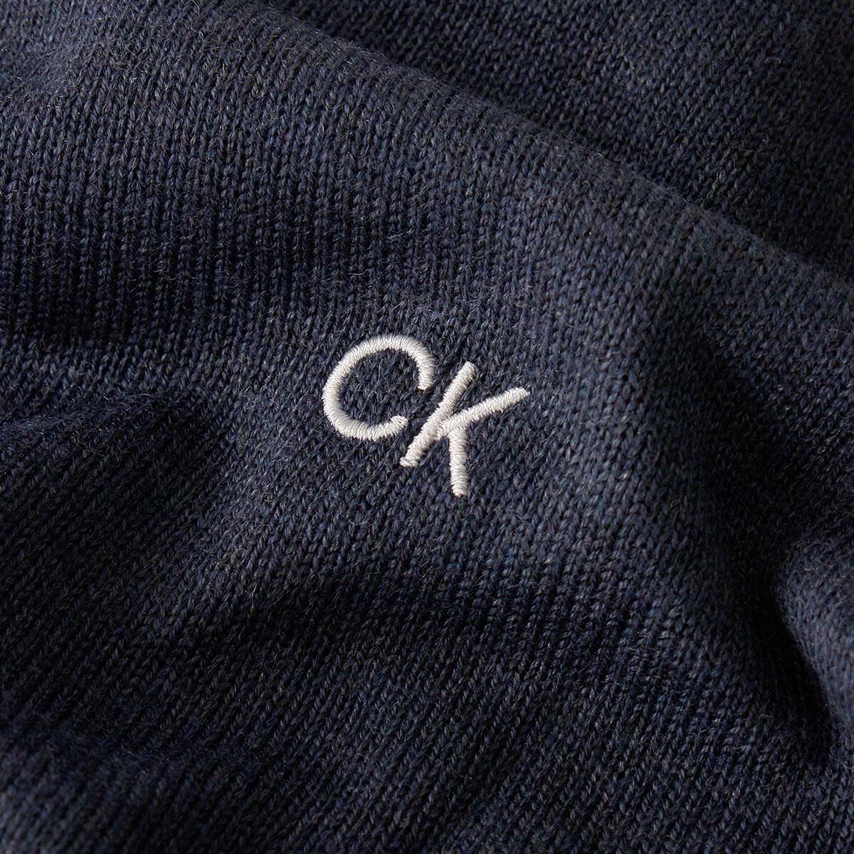 Calvin Klein Herren V-Ausschnitt Soft Cotton Pullover - Marine Marl - L